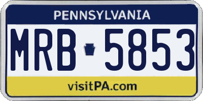PA license plate MRB5853
