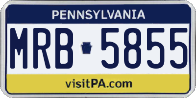 PA license plate MRB5855
