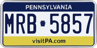 PA license plate MRB5857