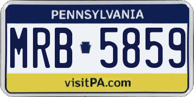 PA license plate MRB5859
