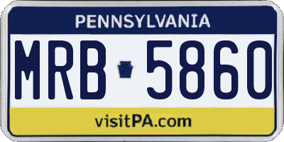 PA license plate MRB5860