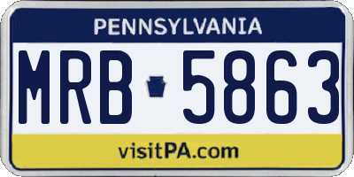 PA license plate MRB5863
