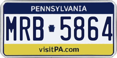 PA license plate MRB5864