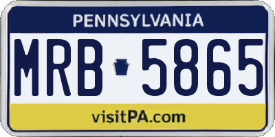 PA license plate MRB5865