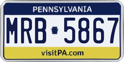 PA license plate MRB5867