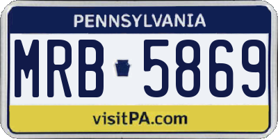 PA license plate MRB5869