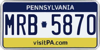 PA license plate MRB5870