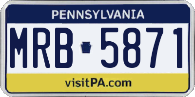 PA license plate MRB5871