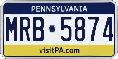 PA license plate MRB5874