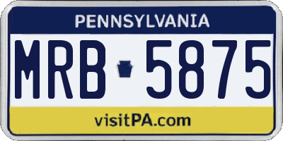 PA license plate MRB5875