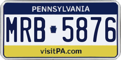 PA license plate MRB5876