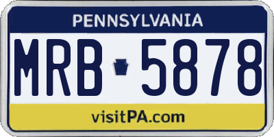 PA license plate MRB5878