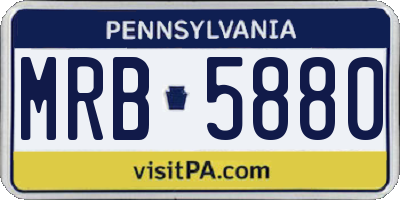 PA license plate MRB5880