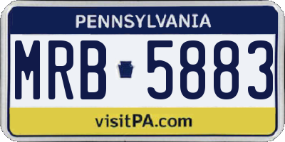 PA license plate MRB5883