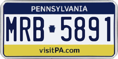 PA license plate MRB5891
