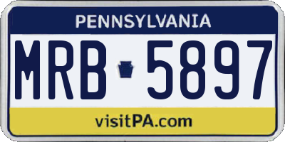 PA license plate MRB5897