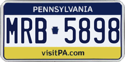 PA license plate MRB5898