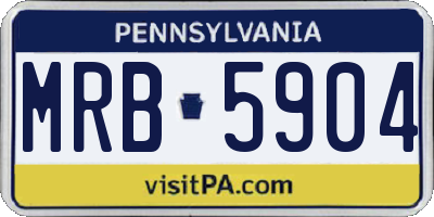 PA license plate MRB5904