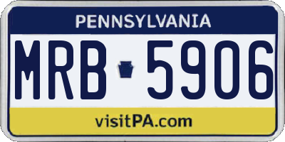 PA license plate MRB5906