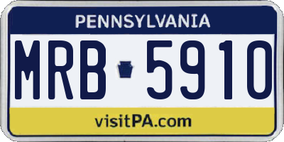 PA license plate MRB5910