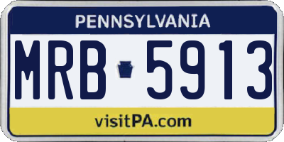PA license plate MRB5913