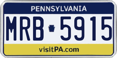 PA license plate MRB5915