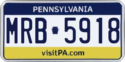 PA license plate MRB5918