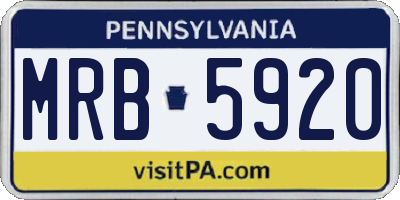 PA license plate MRB5920