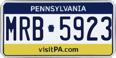 PA license plate MRB5923