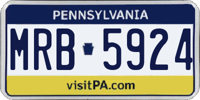 PA license plate MRB5924