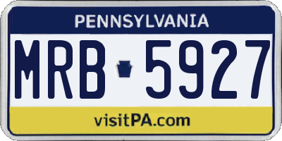 PA license plate MRB5927