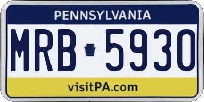 PA license plate MRB5930