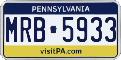 PA license plate MRB5933