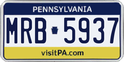 PA license plate MRB5937
