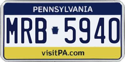 PA license plate MRB5940
