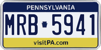PA license plate MRB5941