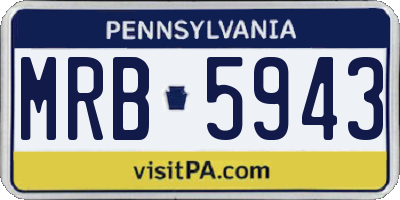 PA license plate MRB5943