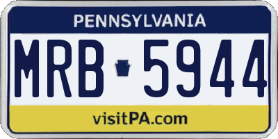 PA license plate MRB5944