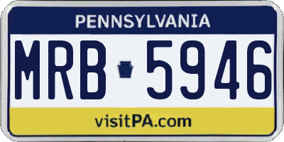 PA license plate MRB5946