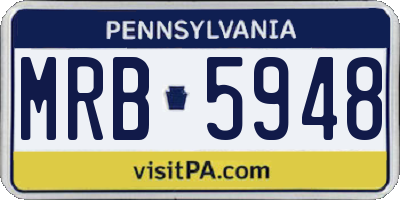 PA license plate MRB5948