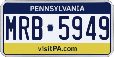 PA license plate MRB5949