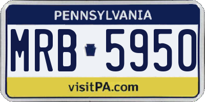 PA license plate MRB5950