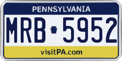 PA license plate MRB5952