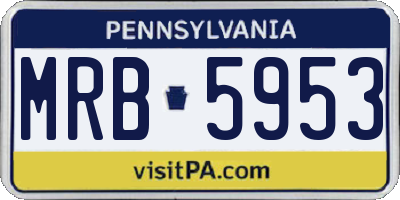 PA license plate MRB5953