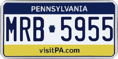 PA license plate MRB5955