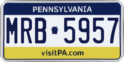 PA license plate MRB5957