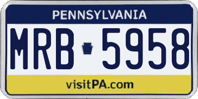 PA license plate MRB5958