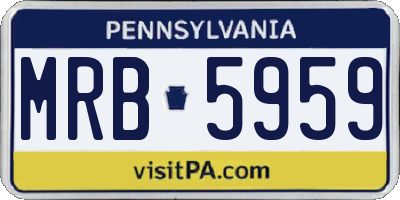 PA license plate MRB5959