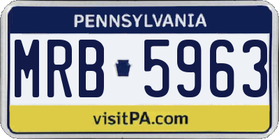PA license plate MRB5963