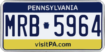 PA license plate MRB5964